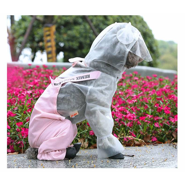Transparent Pink Raincoat Jumpsuit