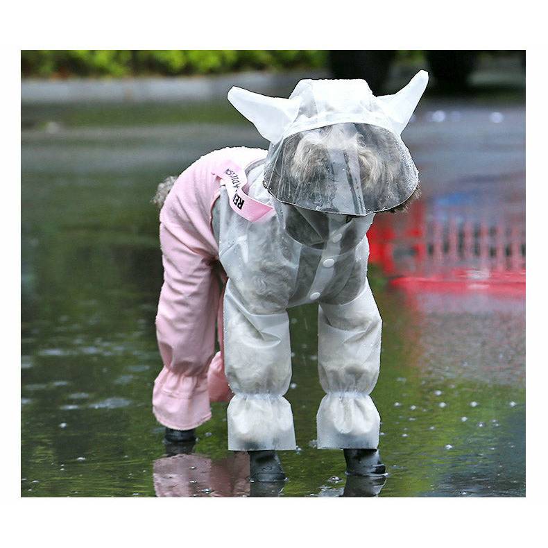 Transparent Pink Raincoat Jumpsuit
