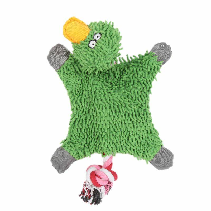Plush Flat Green Platypus Squeaky Toy