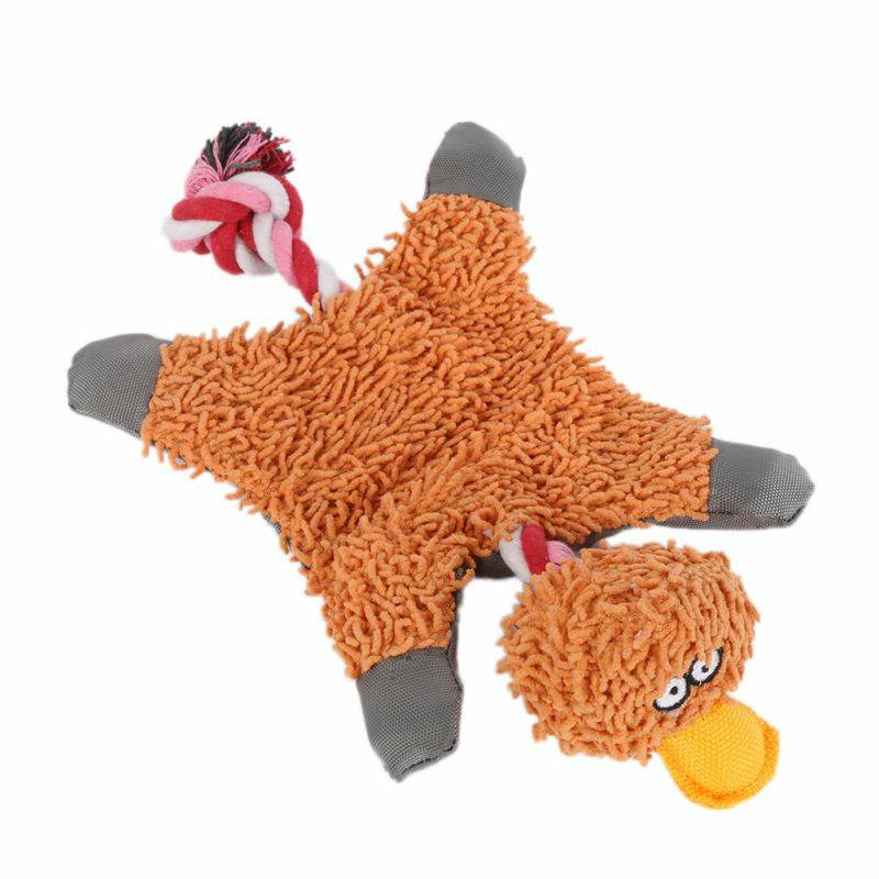 Plush Flat Orange Platypus Squeaky Toy